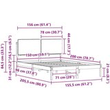  Posteljni okvir z oblazinjenim vzglavjem Taupe 150 x 200 cm, (5000101794) | Shoptok.si