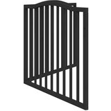 vidaXL Vrata za pse zložljiva 2 panela črna 160 cm topolovina | Shoptok.si