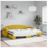 vidaXL Izvlečna dnevna postelja rumena 80x200 cm žamet | Shoptok.si