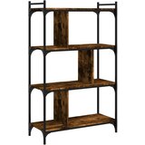  The living store knjižna omara 4-nadstropna dimljen hrast 76x32x123 cm inž. les - knjižna omara, (21499572) | Shoptok.si