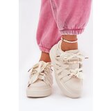 Boto Eco Leather Sneakers On Platform Beige Penolle | Shoptok.si