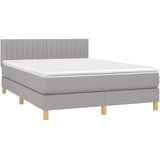  box spring s madracem LED svjetlosivi 140x190 cm tkanina | shoptok.hr