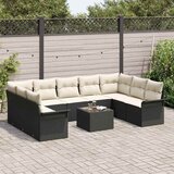  Sjedeća garnitura za vrt 10 kom. Crna poliratan 289 x 132,5 x 85 cm | Shoptok.si