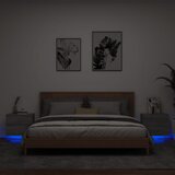 vidaXL Nočna stenska omarica z LED lučkami 2 kosa siva sonoma | Shoptok.si