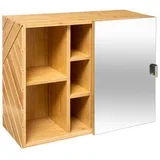 komoda sa ogledalom modul 54X20X44,5CM drvo/staklo natural