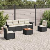  7-dijelni set vrtnih sofa od poliratana s jastucima crni Crna | shoptok.hr