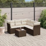 Maison Chic Seti vrtnega pohištva - Vrtna garnitura - Vrtni pohištvo set 6-delna z blazinami rjav poli ratan, (21807939) | Shoptok.si