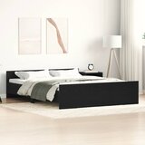 vidaXL Posteljni okvir brez vzmetnice črni hrast 160x200 cm inž. les | Shoptok.si