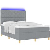 LED Box Spring Krevet Svijetlo siva 160 x 200 cm tkanina | shoptok.hr