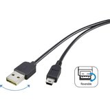 Renkforce USB kabel USB 2.0 USB-A vtič\, USB-mini-B vtič 1.80 m črna primeren za obojestranski priključek \, pozlačeni konektorji RF-4096107, (20416144) | Shoptok.si