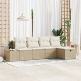 vidaXL set od 5 dijelova sofe za vrt s jastučićima bež poli ratan | shoptok.hr