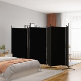 vidaXL Sobna pregrada s 6 panela crna 520x180 cm od tkanine | shoptok.hr