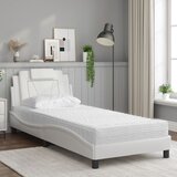  Krevet Viana s madracem bijeli 90 x 190 cm od umjetne kože | shoptok.hr