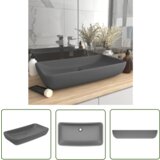 The Living Store Razkošen umivalnik pravokoten mat temno siv 71x38 cm keramičen - Razkošen Umivalnik, (21744868) Cene