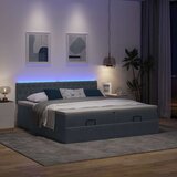 vidaXL Otomanski posteljni okvir z vzmetnicami siv 180x200cm žamet Cene
