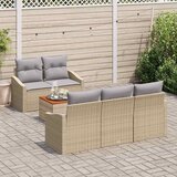  Sjedeća garnitura za vrt 6 kom. Bež i svijetlo siva poliratan 123 x 62 x 69 cm | Shoptok.si