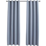 Furnova Zatemnitvene zavese s kovinskimi obročki 2 kosa sive 140x175 cm, (21918337) | Shoptok.si