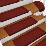  Prostirke za stepenice, samoljepljive, 30 kom, 65x21x4 cm, bordo crvene, pravokutni rub | shoptok.hr