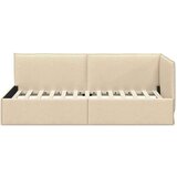 vidaXL Kutni okvir kreveta s uzglavljem Krema 90 x 190 cm tkanina | shoptok.hr