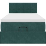 vidaXL Otomanski posteljni okvir z vzmetnico zelen 90x190 cm žamet, (21611077) | Shoptok.si
