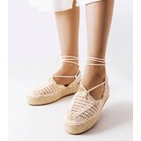 Gemre Beige lace-up espadrilles Partenia | ePonuda.com