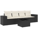  5-dijelna vrtna garnitura od poliratana s jastucima crna 55 x 55 x 37 cm | Shoptok.si