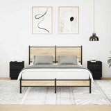  Noćni ormarići s LED svjetlima 2 kom crni 38x34x50 cm | shoptok.hr