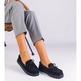 Gemre Black women's eco-suede loafers with a bow Sarina | Shoptok.si