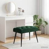  Klupa s gumbastim tkanjem Tamnozelena 60 x 40 x 45 cm Baršun | shoptok.hr