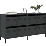 vidaXL Komoda črna 135x39x73,5 cm hladno valjano jeklo | Shoptok.si