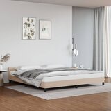 vidaXL Posteljni okvir z vzglavjem kapučino 200x200 cm umetno usnje cene