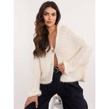 Fashion Hunters Ecru loose-fit cardigan OCH BELLA cene