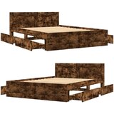  Okvir za krevet s uzglavljem boja hrasta 140x200 cm drveni | shoptok.hr