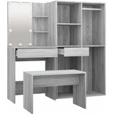  Set toaletnog stolića siva boja hrasta LED konstruirano drvo | Shoptok.si