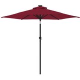  Vrtni suncobran s čeličnom šipkom LED bordo 225 x 225 x 212 cm | shoptok.hr