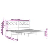  Metalni okvir za krevet s uzglavljem crni 183x213 cm | shoptok.hr