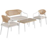 Ambia Garden vrtni set železo prozorno, naravne barve, bela krem barve, prozorno, naravne barve, bela | Shoptok.si