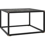 Stolić za kavu crni s crnim mramornim staklom 60 x 60 x 35 cm | shoptok.hr