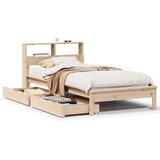vidaXL Knjižna postelja brez vzmetnice bela 75x190 cm trdna borovina | Shoptok.si