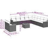  12-dijelni set vrtnih sofa od poliratana s jastucima sivi | shoptok.hr