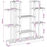  Stalak za biljke Prirodna 123 x 25 x 114,5 cm | shoptok.hr