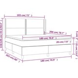  box spring s madracem LED plavi 180x200 cm od tkanine | shoptok.hr
