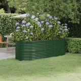 vidaXL Visoka greda iz prašno premazanega jekla 224x80x68 cm zelena cene
