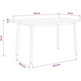  140 x 70 x 75 cm Čvrsto drvo akacije Prirodna i kava Pravokutni | shoptok.hr