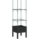 Maison Chic Cvetlično korito - Cvetlični Lonec z oporno mrežo črno 40x40x142,5 cm PP, (21790526) Cene