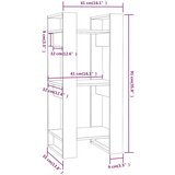 Ormarić za knjige / sobna pregrada sivi 41x35x91 cm od borovine | shoptok.hr