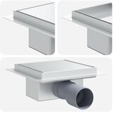  2 u 1 odvod za tuš Srebrno 15 x 15 cm Nehrđajući čelik 304 | shoptok.hr