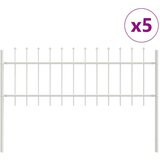  Vrtna ograja z vrhom v obliki sulice, bela, 8,5 x 0,6 m, jeklo | Shoptok.si