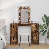 vidaXL dimljen hrast mdf z lesnim furnirjem srednje ogledalo | Shoptok.si