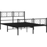 Metalni okvir kreveta uzglavlje i podnožje crni 120x200 cm | shoptok.hr